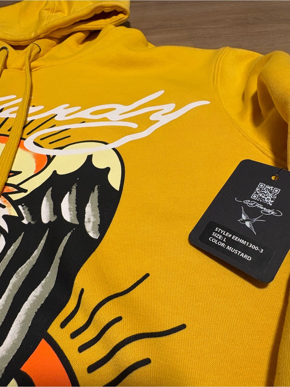 Ed Hardy DEATH BEFORE DISHONOR FLEECE PULLOVER HOODIE - Picture 3 of 6